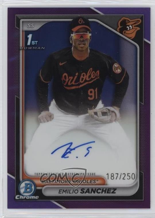 2024 Bowman Chrome Prospect Purple Refractor /250 Emilio Sanchez #CPA-ES Auto