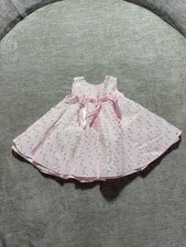 Bonnie Baby Dress Girls 3-6M Pink Lace Floral Bows Tulle Party Easter Church