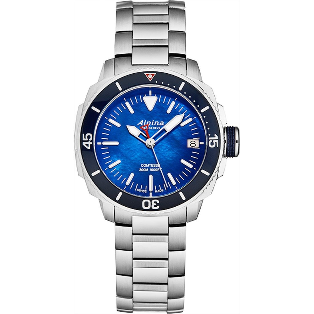 Alpina Seastrong Diver Comtesse Quartz Blue Dial Women's Watch AL-240MPN2VC6B