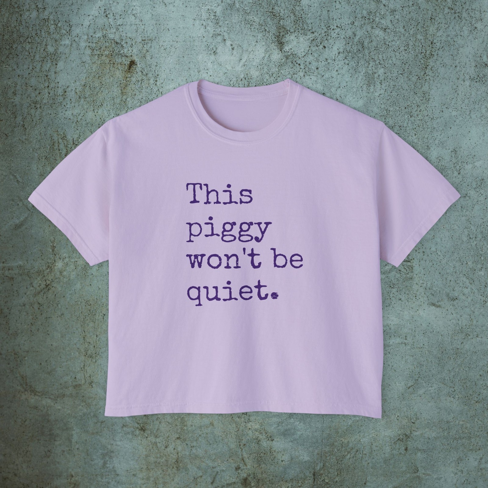 This Piggy WON'T BE QUIET Boxy Tee, Cropped Womens Tshirt, Anti Trump Merch