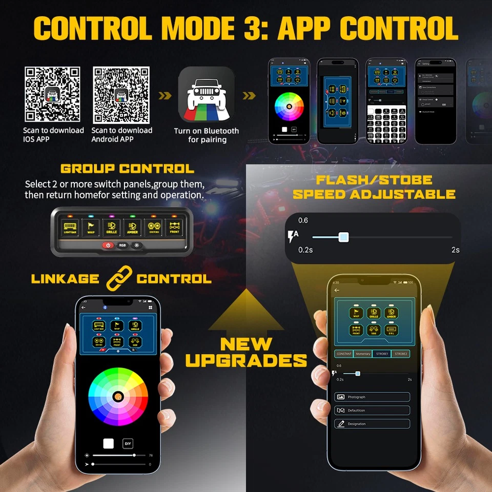 6 Gang RGB LED Switch Panel Toggle/ Momentary/ Pulsed  Mode For Jeep Ford chevy - Image 4 of 4