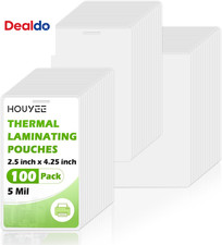 100 Pack 5Mil Thermal Laminating Pouches, 2.5X4.25 Inches ID Badge Size Laminate