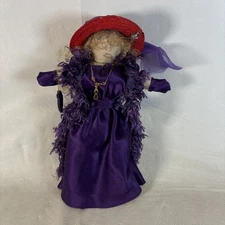 OOAK Handmade 12" Big Chest, Red Hat Society Rag Doll