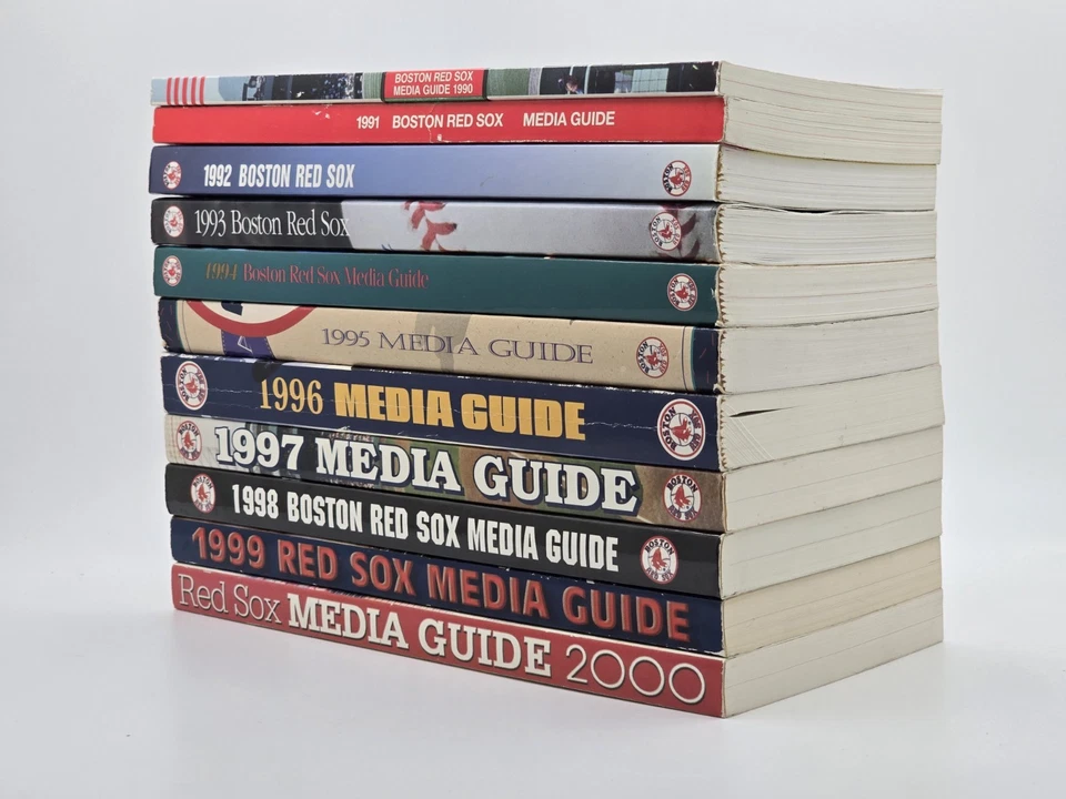 Lot of 11 Boston Red Sox Baseball Media Guides 1990 - 2000 - Very Good Condition - Image 3 of 4