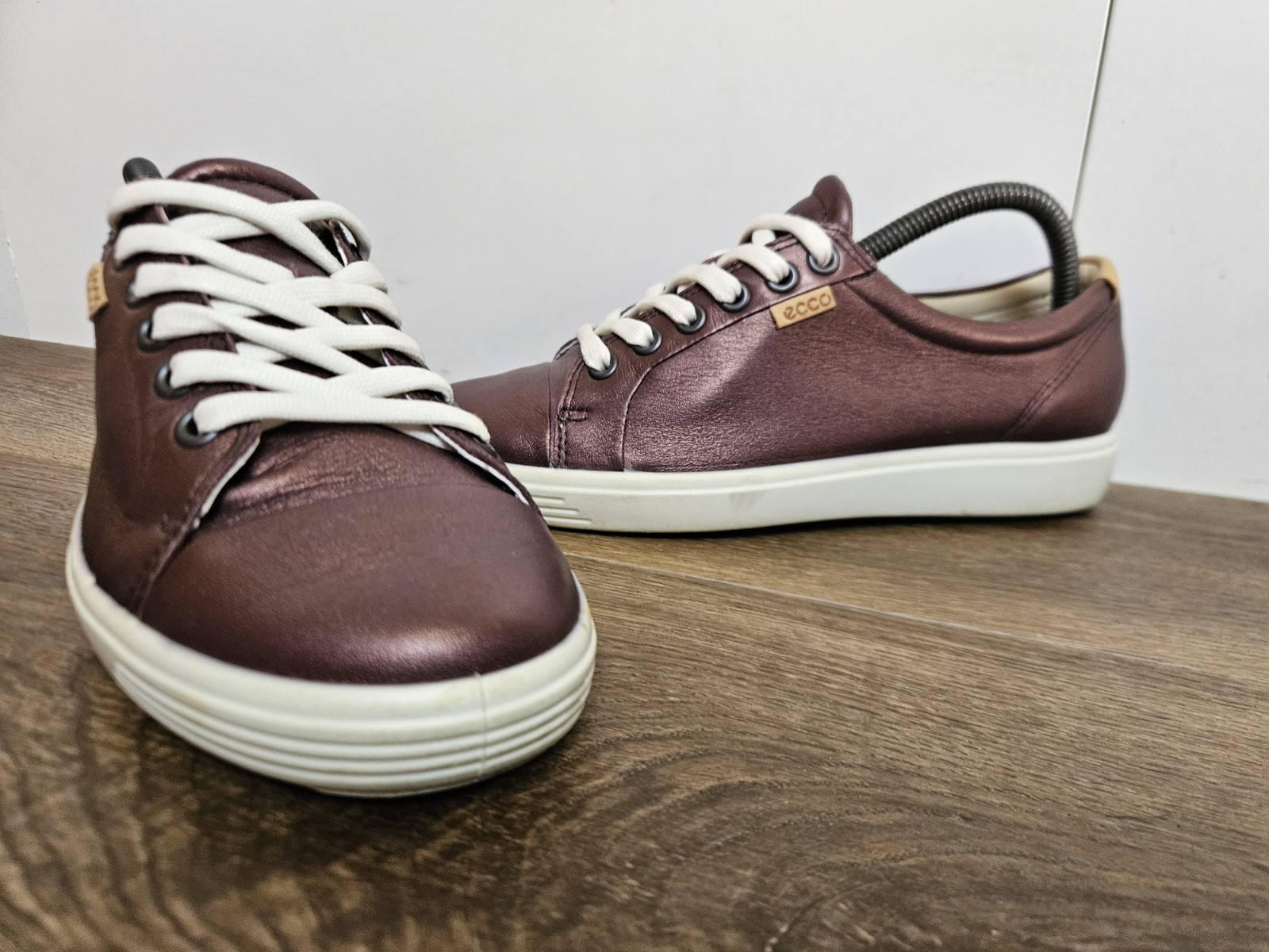 ECCO Soft 7 Trainer Danish Design Soft Leather Bronzed Plum Sneaker UK 4 EU 37 image 4
