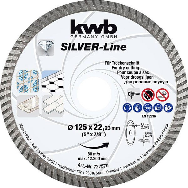 kwb Silver-Line diamond cutting disc 125mm for angle Grinders