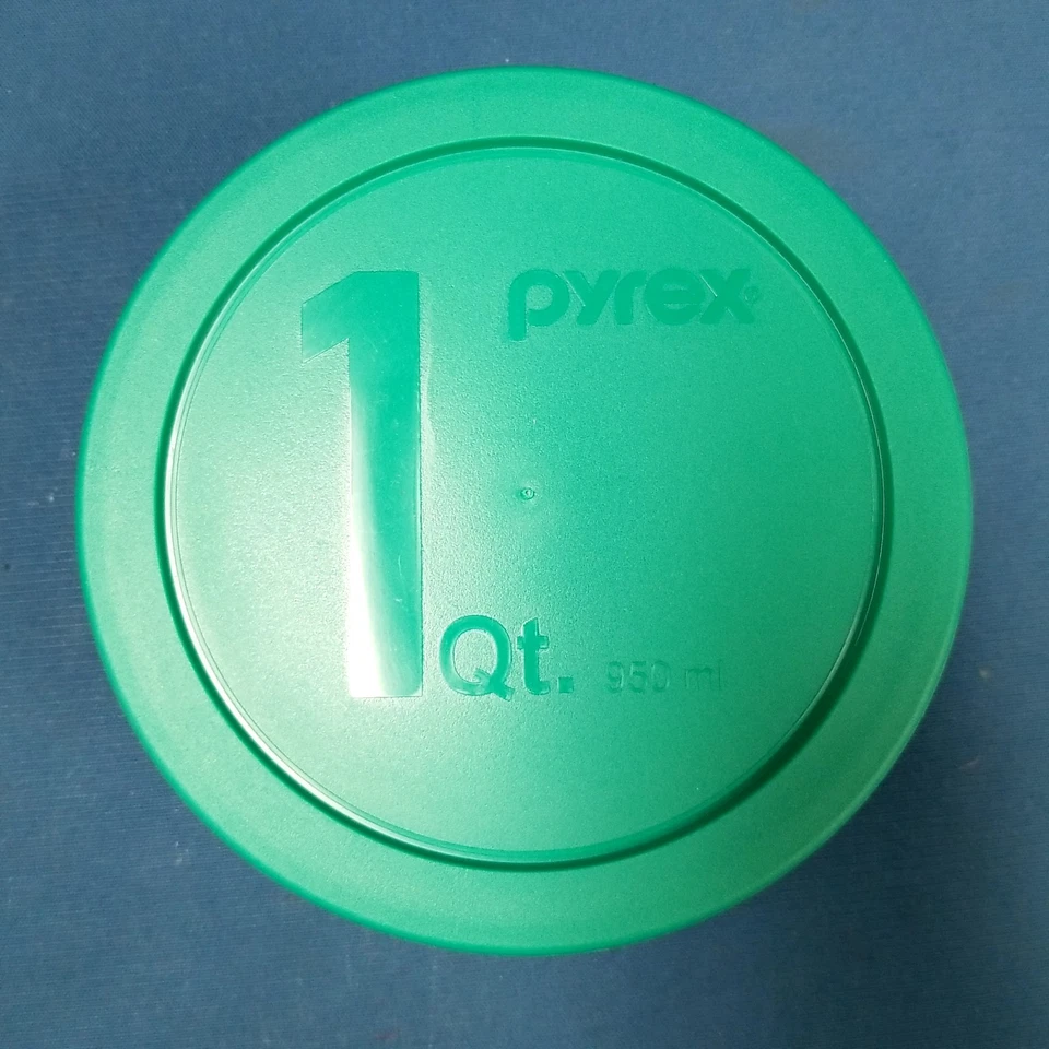 Pyrex Set 4 Nesting Mixing Bowls Clear/Aqua Tint Plastic Color Lids 4qt to 1qt  - Image 2 of 4