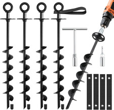 Ground Anchors Screw in - Heavy Duty Trampoline Anchors/Stakes for High Wind, 4