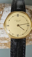 J. Chevalier Quarz Armbanduhr vergoldet