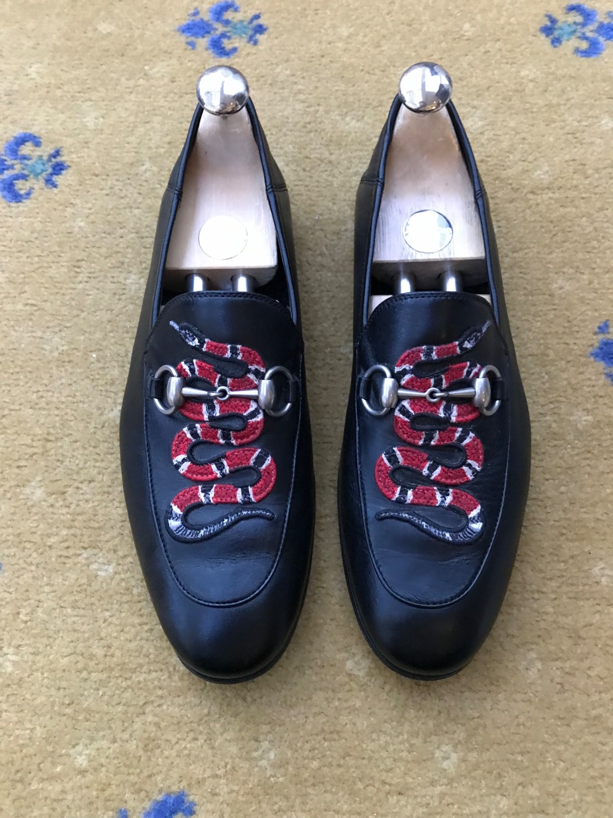 Gucci Leather Black Brixton Kingsnake Horsebit Shoes Loafers Mens UK 7 US 8 41 thumbnail 3