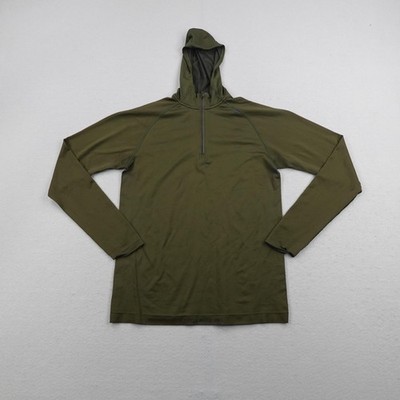 Lululemon Hoodie Mens Medium Green Metal Vent Tech Half Zip Pullover Performance