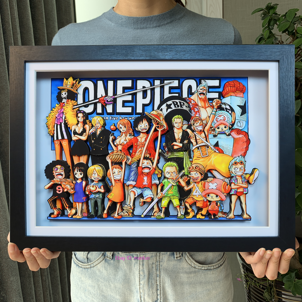One Piece Straw Pirates Picture Frame 3D Paper Art 34*46cm | eBay
