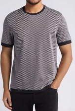 Ted Baker men's Finity Chevron Print Knit crew neck shirt size 4 Large