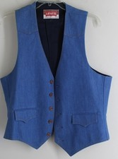 Levi's Sz M 40 Vintage 1960s 70s Men's Denim Jean Vest Jacket