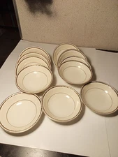 11 Vintage Homer Laughlin Eggshell Georgian Bowl w/gold trim F 42 N5