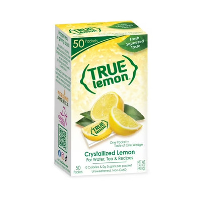 True Lemon Crystallized Water Enhancer Powder, 0 Calorie Lemon Flavor, 1.41 oz