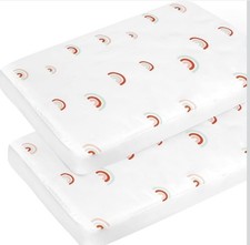 Cold Wind Playard Fitted Mattress Sheets NEW Rainbow 2 pk Fits 39 x 27 Mini Crib