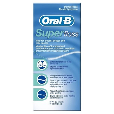 Vorteils 6er Packung Oral-B Zahnseiden SuperFloss 50 Fäden