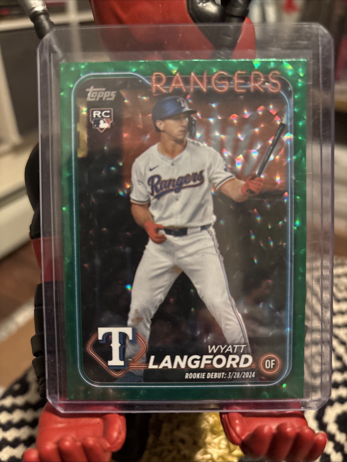 2024 Topps Update Series - Wyatt Langford #US151 Green Crackle Foil /499 (RC)