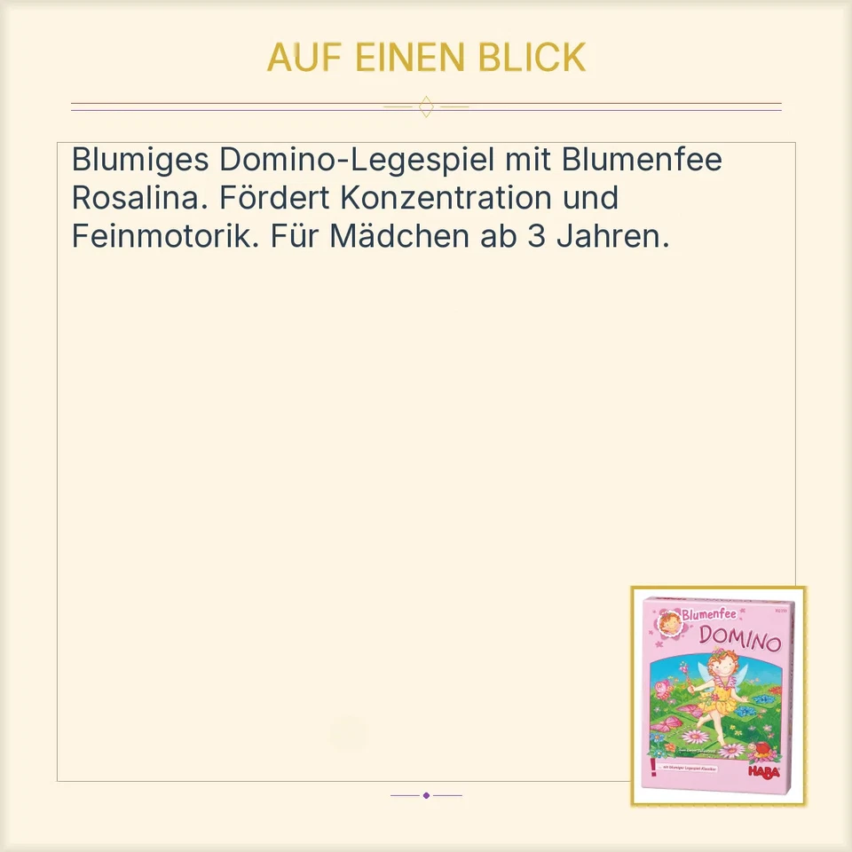 HABA Domino Legespiel Blumenfee Rosalina Mädchen Schmetterling Holz 28 Teile - Bild 2 von 4