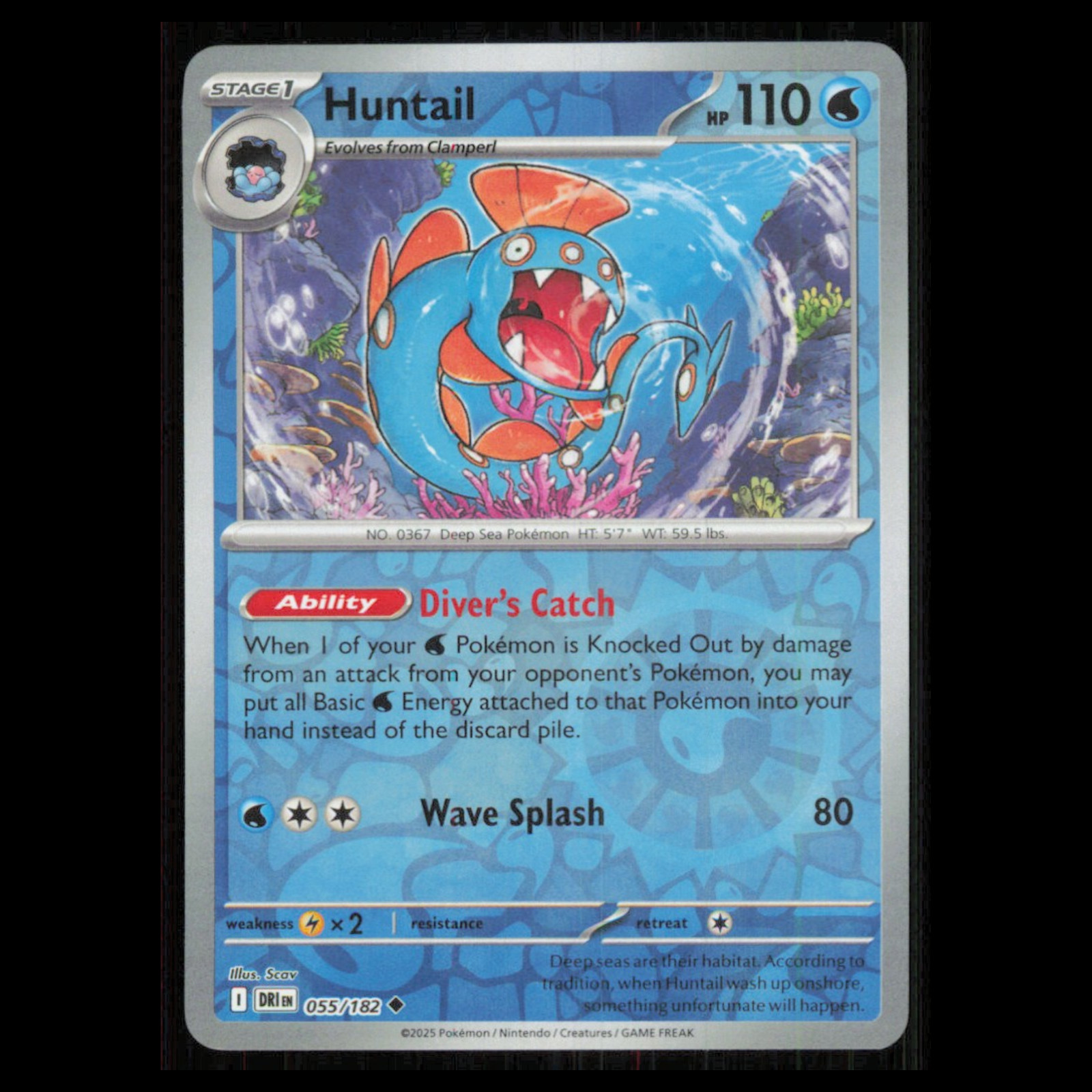 Huntail #55 2025 Scarlet - Violet Series - Destined Rivals Uncommon Pokemon Card