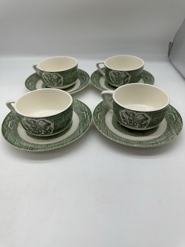Vintage Royal The Old Curiosity Shop Cups & Saucers Set of 4 - Picture 1 of 12