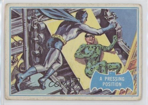 1966 OPC Batman Blue Bat #36B A Pressing Position — Raw