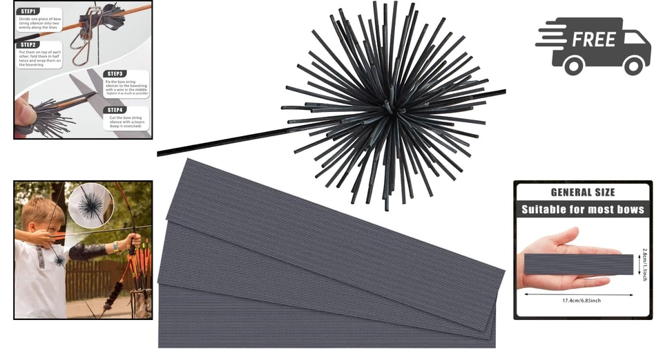 Bow String Silencers Noise Cancelling Dampeners for Recurve Compound Bow 4 pcs - Image 2 of 4