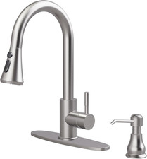 Kitchen Faucet with Soap Dispenser, 3 Modes Kitchen Faucet with Pull down Spraye