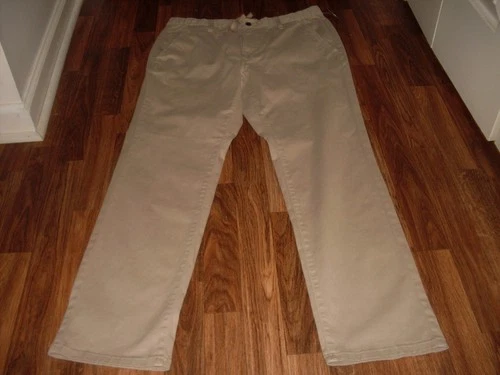 MENS GEORGE ELASTIC WAIST STRETCH KHAKI CHINO PANTS SIZE M (32-34) NWT