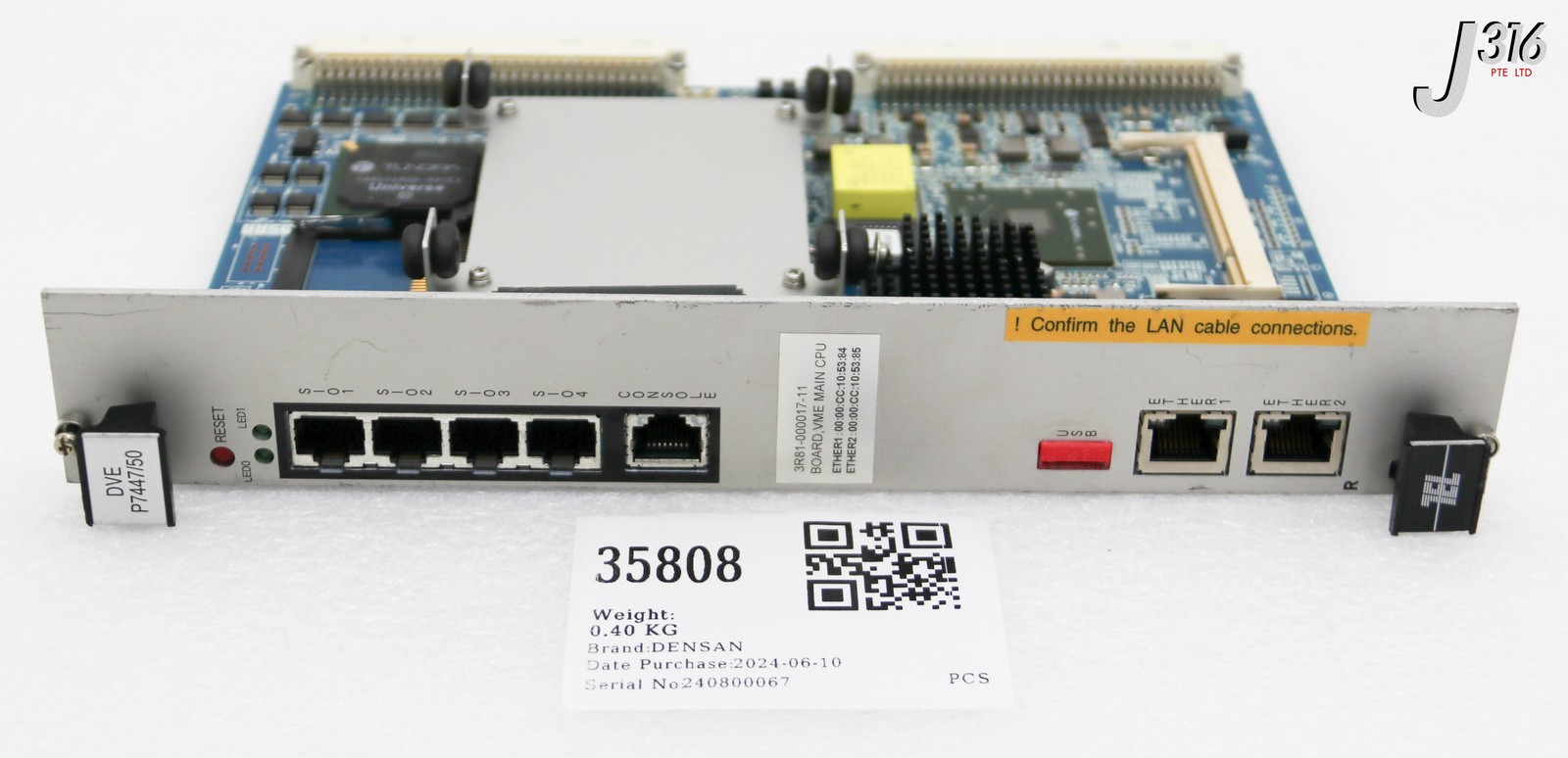 35808 TOKYO ELECTRON PCB ASSY, VME MAIN CPU BOARD DVE P7447/50 3R81-000017-11