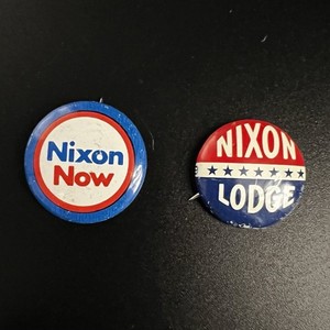 Vintage Political Pins 1960 Nixon Lodge Campaign Buttons Lot – Nixon Now