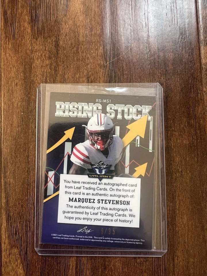 2021 Leaf Valiant Navy Blue /35 Marquez Stevenson #RS-MS1 - Image 2 of 2