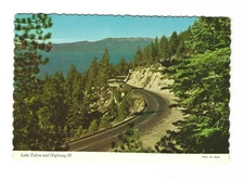Lake Tahoe and Highway - 28 breathtaking drive around Tahoe VPG postcard Unp