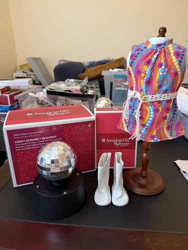 AMERICAN GIRL Julie Albright Disco Dance Set Dress, Boots, Belt Plus disco Ball