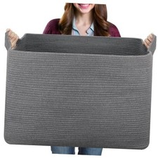 108L Extra Large Blanket Basket, 24.8" x 16.2" x 16.2" Rectangle Dark Grey