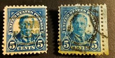 USA : 2 timbres Roosvelt fond blanc et fond bleu