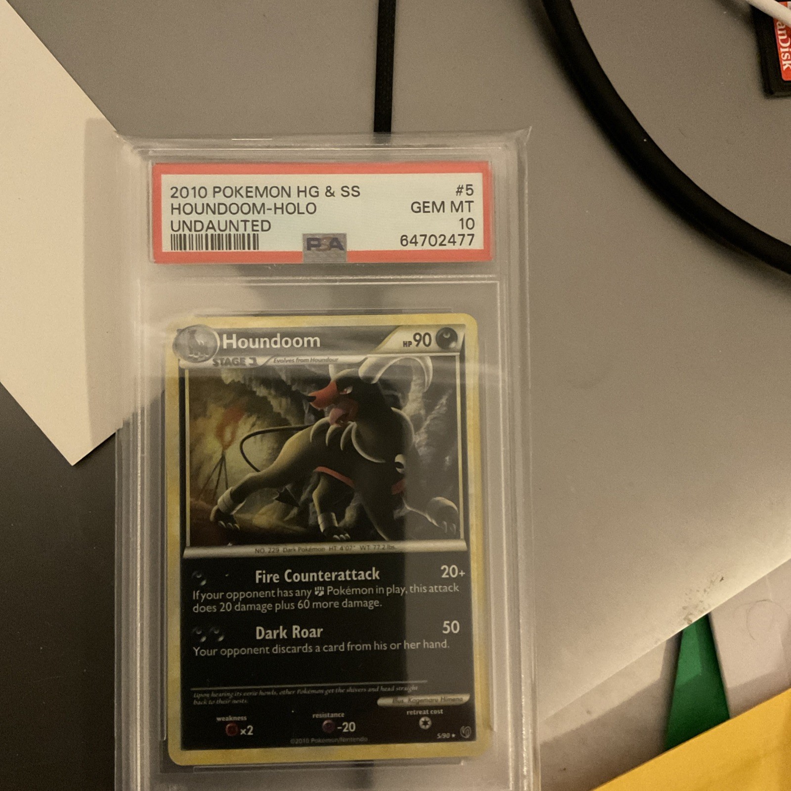 Pokémon TCG Houndoom Undaunted Card 5/90 PSA 10