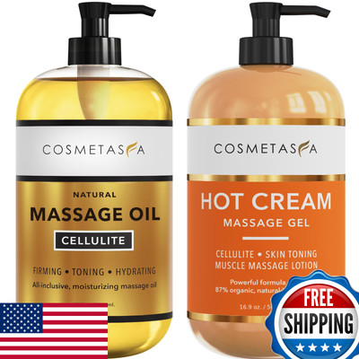 Cellulite Massage Oil & Hot Cream - 100% Natural, Highly Absorbable Gel