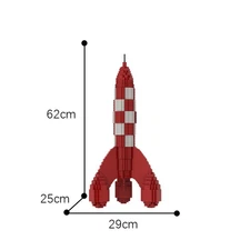 Compatible Red and White Checkered Moon rocket Model 1525 Building Toys