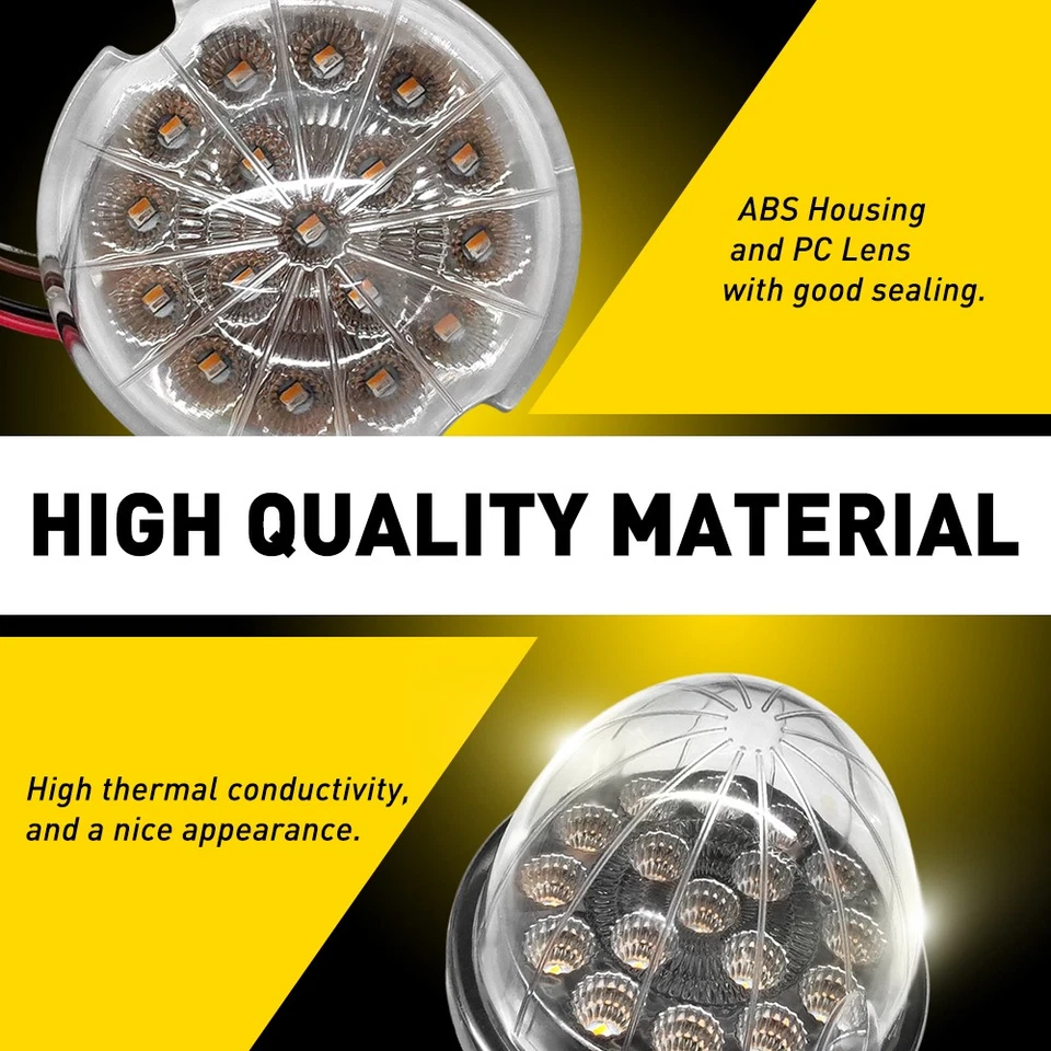 Luz marcadora lateral LED doble ámbar/azul impermeable con anillo cromado EOA Foto 4 de 4