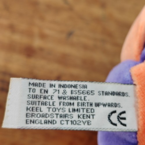 Keel Simply Soft Floppy Puppy Dog Pluszowa miękka zabawka Fioletowa czapka z czerwoną metką - Zdjęcie 15 z 17