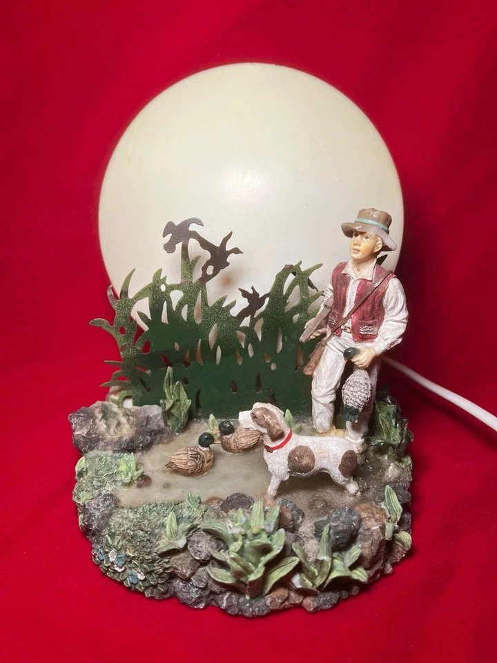 Vintage Rare Shadow Lamp Hunting Scene Sunset Farmhouse Farmyard Decor Retro - Image 3 of 4