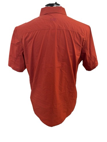 Arc’teryx Red Copper Rust Orange Microcheck Kariert Wanderhemd Herren Large - Bild 4 von 6