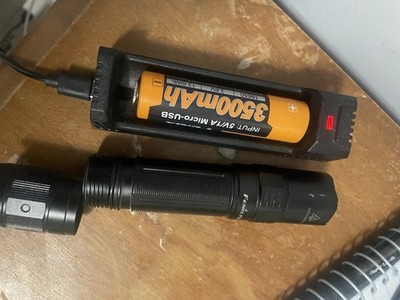 Fenix Rechargeable LED Flashlight Black Aluminum 18650 Battery Handheld