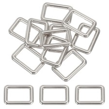 10 Pcs Metal Rectangle Rings Buckle, 25mm Slider Strap Fastener, Silver