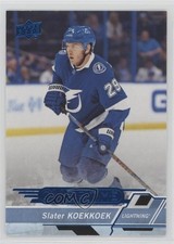 2018-19 Upper Deck Overtime Rookies Blue Foil Slater Koekkoek #128 xp6