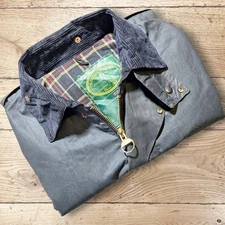 Mens Sherlock Holmes Wax Jacket 2XL 46 Blue Fishing Shooting Hunting Farm Wear