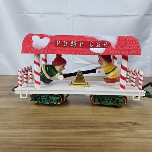 Vintage 1986 New Bright Santa’s Christmas Express Train Elf Pump Car Vtg - Bild 5 von 14