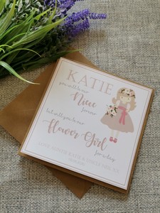 Personalizado va a ser mi Dama De Honor Flores Niña Dama De Honor Boda de tarjeta
